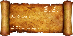 Biró Léna névjegykártya